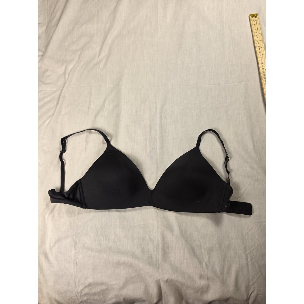 Skims Bra Womens 34D Black Wireless Lightly Lined T-Shirt Padded Stretch